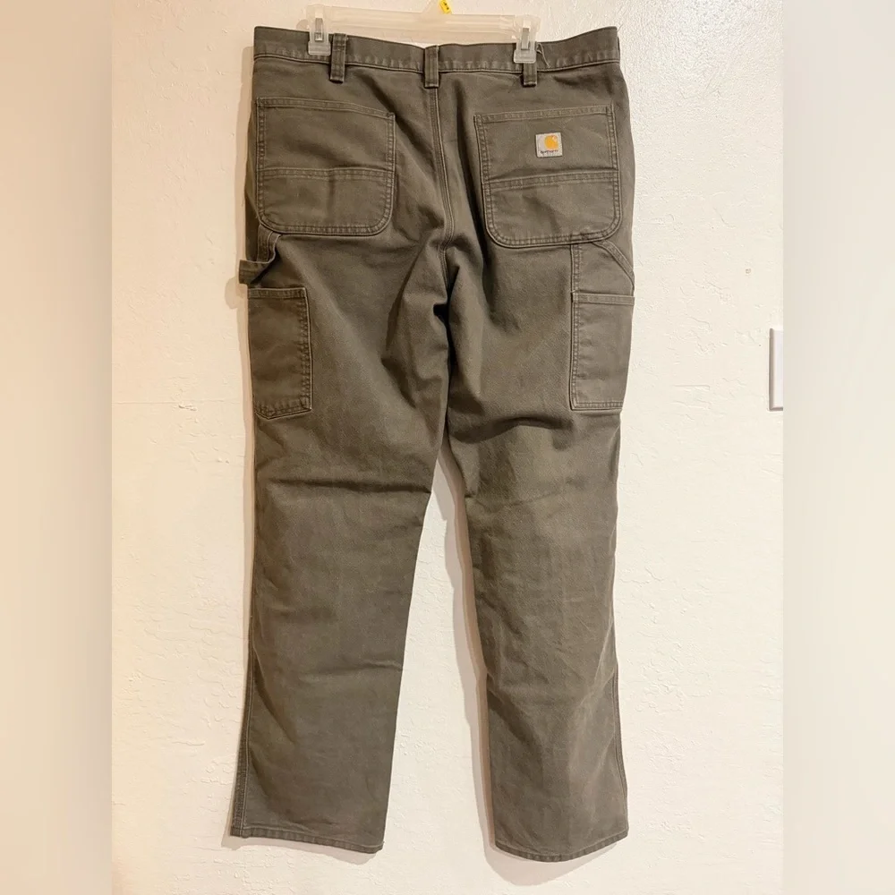 Carhartt Olive Green Casual Utility Pants Relaxed Fit size 36 x 34